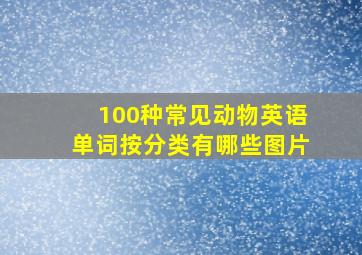 100种常见动物英语单词按分类有哪些图片