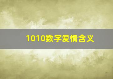 1010数字爱情含义