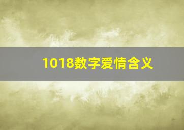 1018数字爱情含义