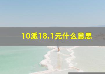 10派18.1元什么意思