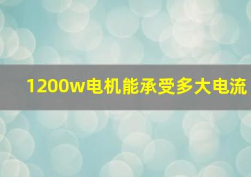 1200w电机能承受多大电流