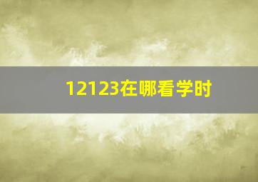 12123在哪看学时