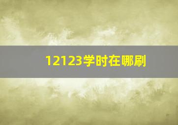 12123学时在哪刷