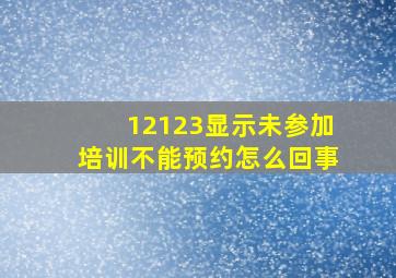 12123显示未参加培训不能预约怎么回事