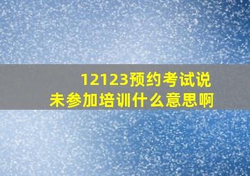 12123预约考试说未参加培训什么意思啊