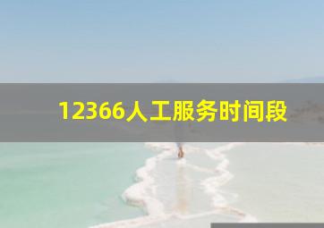 12366人工服务时间段