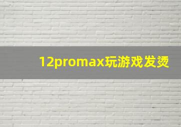 12promax玩游戏发烫