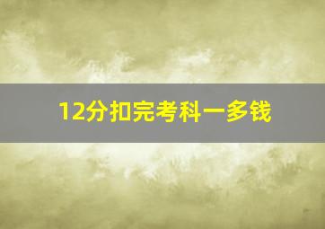 12分扣完考科一多钱