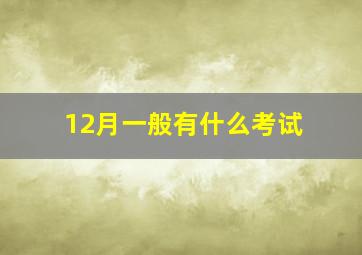 12月一般有什么考试