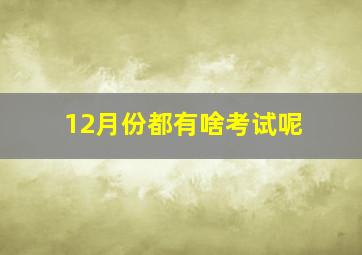 12月份都有啥考试呢