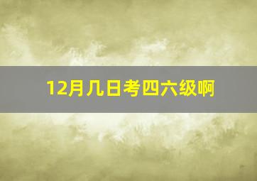 12月几日考四六级啊