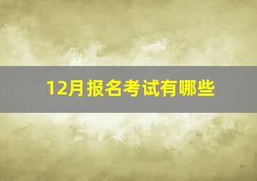 12月报名考试有哪些