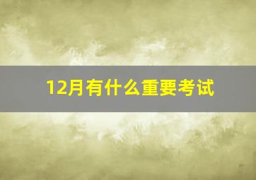 12月有什么重要考试