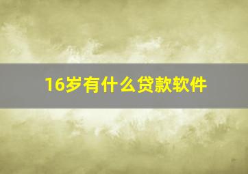 16岁有什么贷款软件