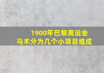 1900年巴黎奥运会马术分为几个小项目组成