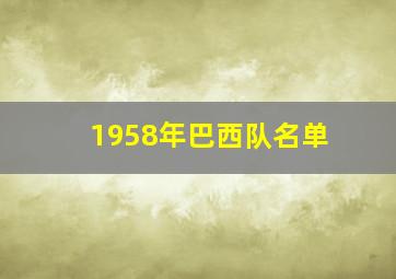 1958年巴西队名单