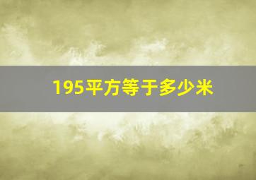 195平方等于多少米