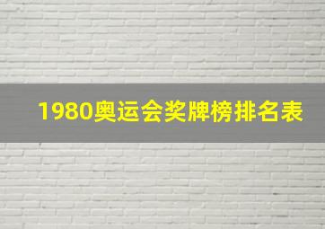 1980奥运会奖牌榜排名表