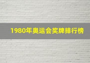 1980年奥运会奖牌排行榜