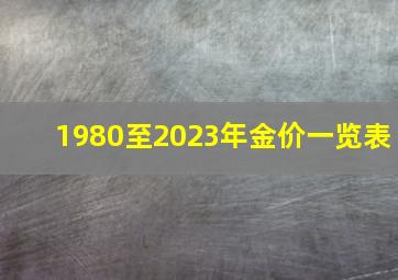 1980至2023年金价一览表