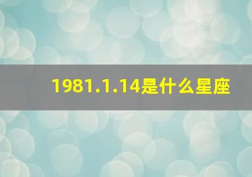 1981.1.14是什么星座