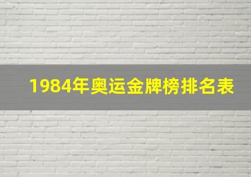 1984年奥运金牌榜排名表