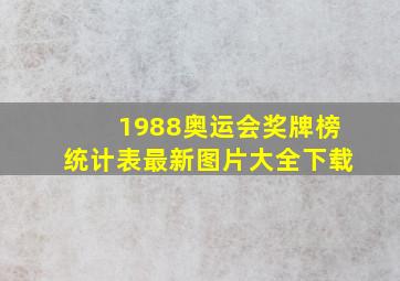 1988奥运会奖牌榜统计表最新图片大全下载