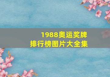 1988奥运奖牌排行榜图片大全集