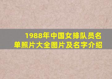 1988年中国女排队员名单照片大全图片及名字介绍