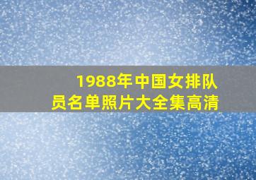 1988年中国女排队员名单照片大全集高清