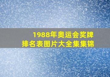 1988年奥运会奖牌排名表图片大全集集锦