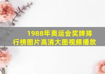 1988年奥运会奖牌排行榜图片高清大图视频播放