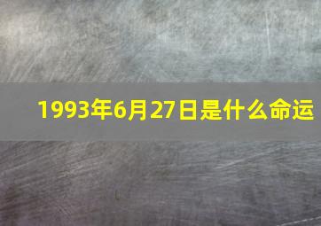 1993年6月27日是什么命运