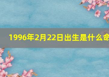 1996年2月22日出生是什么命