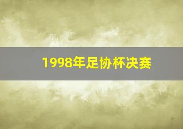 1998年足协杯决赛