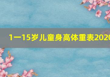 1一15岁儿童身高体重表2020