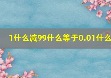 1什么减99什么等于0.01什么