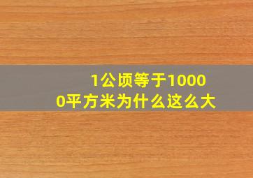 1公顷等于10000平方米为什么这么大