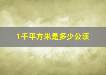 1千平方米是多少公顷