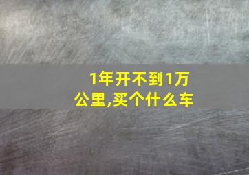 1年开不到1万公里,买个什么车