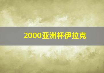 2000亚洲杯伊拉克