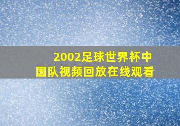 2002足球世界杯中国队视频回放在线观看