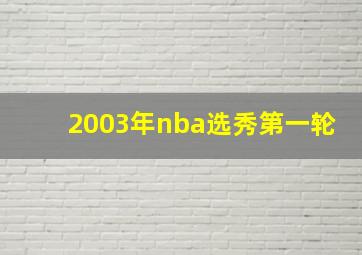 2003年nba选秀第一轮