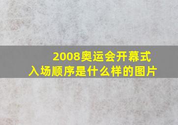 2008奥运会开幕式入场顺序是什么样的图片