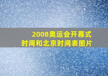 2008奥运会开幕式时间和北京时间表图片