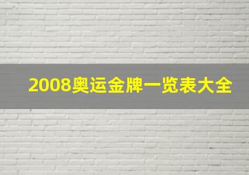 2008奥运金牌一览表大全