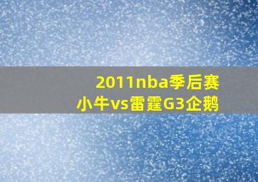 2011nba季后赛小牛vs雷霆G3企鹅