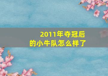 2011年夺冠后的小牛队怎么样了