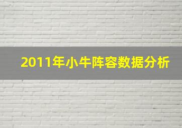 2011年小牛阵容数据分析