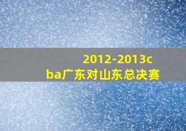 2012-2013cba广东对山东总决赛